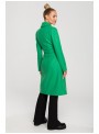 Žalias diržais susegamas vilnonis paltas su kišenėmis M708