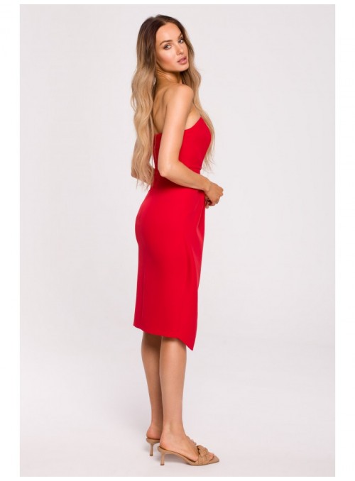 Raudona Tailcoat korsetinė suknelė M666