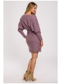 Violetinė megztinio tipo suknelė M631