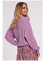 Violetinis apvyniojamas megztinis M598