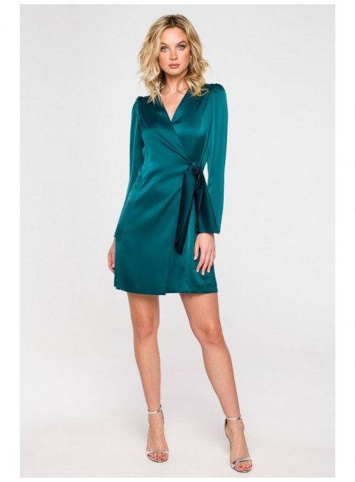 Žalia Wrap suknelė K156