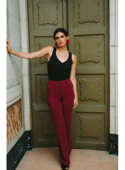 S418 Kostiumo kelnės - bordo spalvos