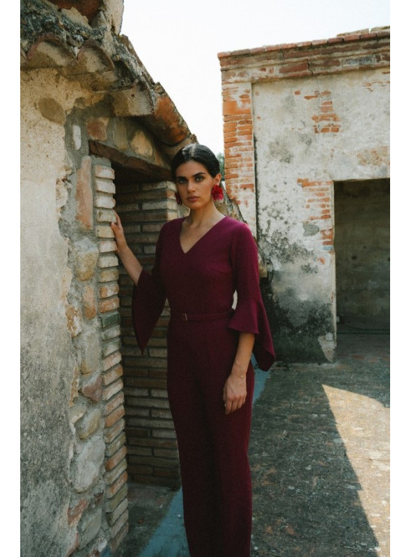 Elegantiškas bordo spalvos kombinezonas