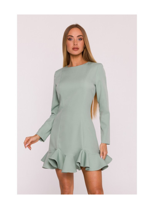 M881 Žakardinė margaspalvė suknelė - kreminė