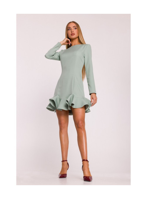 M881 Žakardinė margaspalvė suknelė - kreminė