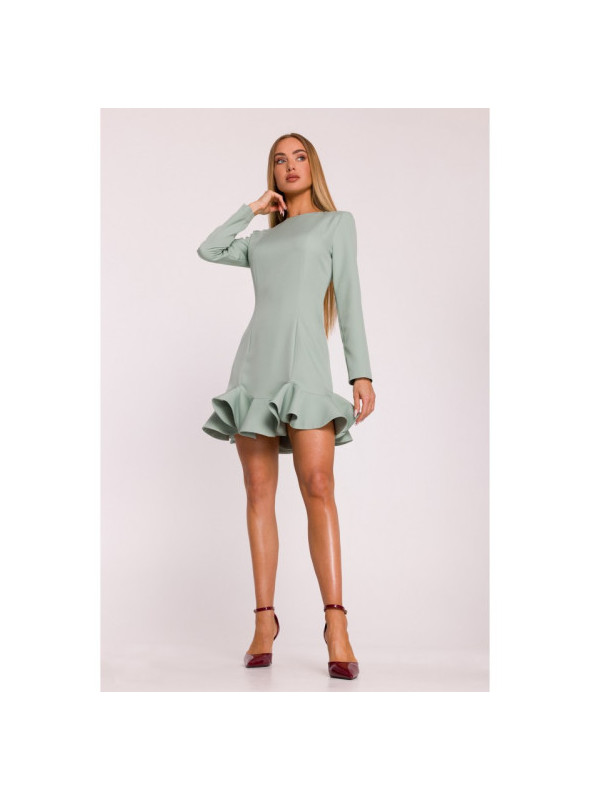 M881 Žakardinė margaspalvė suknelė - kreminė