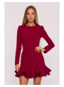 M880 Suknelė su raukiniais - bordo spalvos