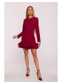 M880 Suknelė su raukiniais - bordo spalvos
