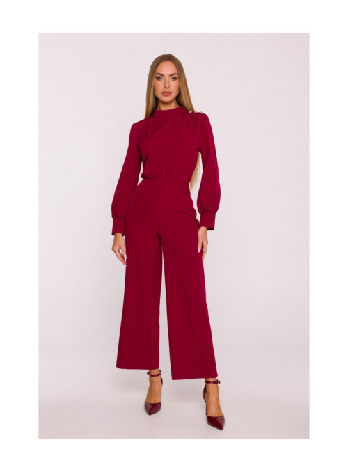 M879 Kombinezonas su apykakle - bordo spalvos
