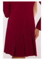 Suknelė su kontrastingomis klostėmis - bordo