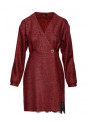 Tvido suknelė su nėriniais - bordo spalvos