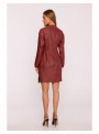Tvido suknelė su nėriniais - bordo spalvos