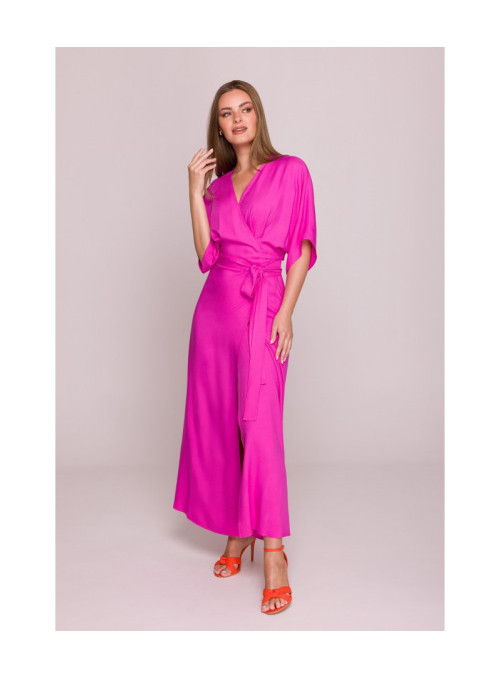 Tvido suknelė su nėriniais - marsala