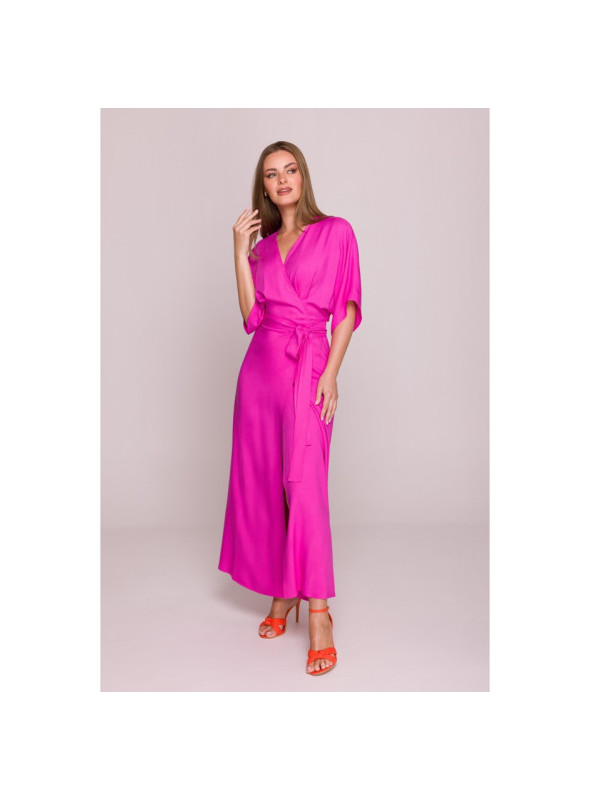 Tvido suknelė su nėriniais - marsala