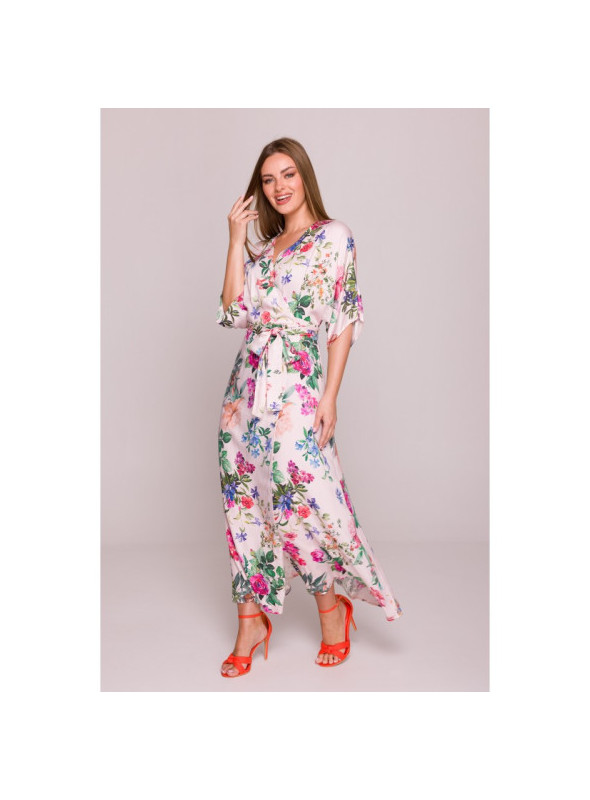 Raštuota maxi suknelė su voku - 2 modelis