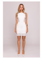 Nėriniuota suknelė su moderniais kirpimais - ecru spalvos